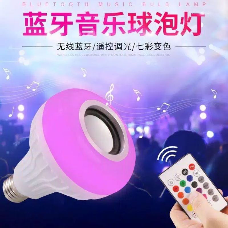 Lampu Bohlam Disko LED RGB Speaker Bluetooth Plus Remote Lampu Led Music