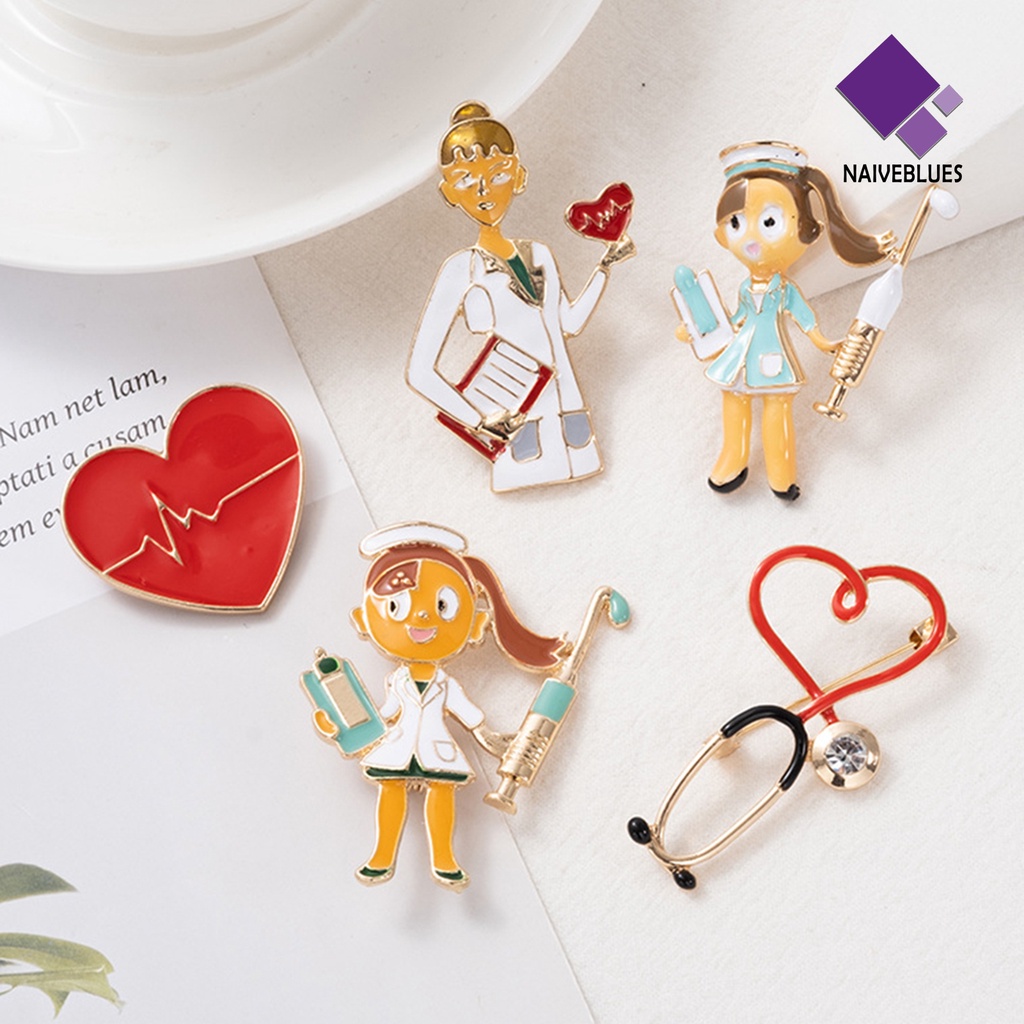 Bros Pin Bentuk Kartun Hati Untuk Dekorasi Tas Pakaian Pria