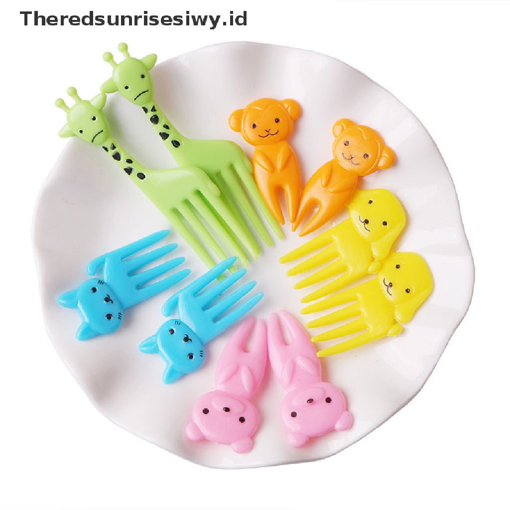 # Alat Pemotong Buah # 10pcs / Set Tusuk Gigi Mini Bentuk Kartun Hewan Lucu