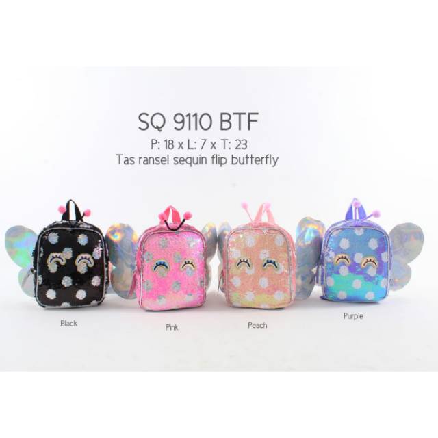 TAS RANSEL TK SEQUIN FLIP BUTTERFLY 9110 BTF