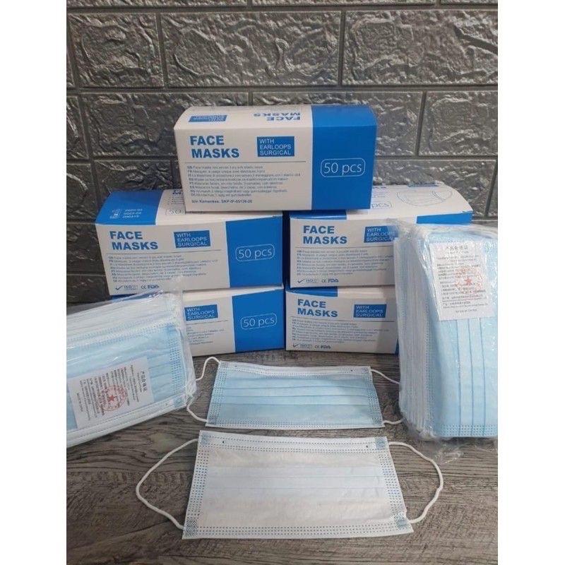 MASKER 3PLY EARLOOP HIJAB ALKINDO FACE MASK 1CARE IZIN KEMENKES TERMURAH / HEADLOOP BIRU HITAM