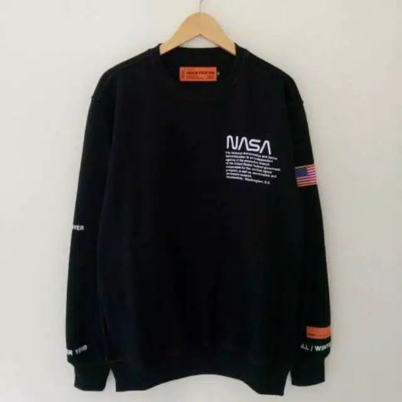 Crewneck H&M Nasa Heron Preston Fulltag Label Pria Wanita