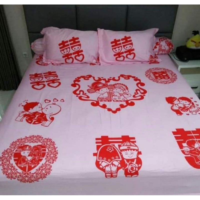 Sprei Wedding Katun Jepang. Sprei Motif Suangsi Hong &amp; Naga