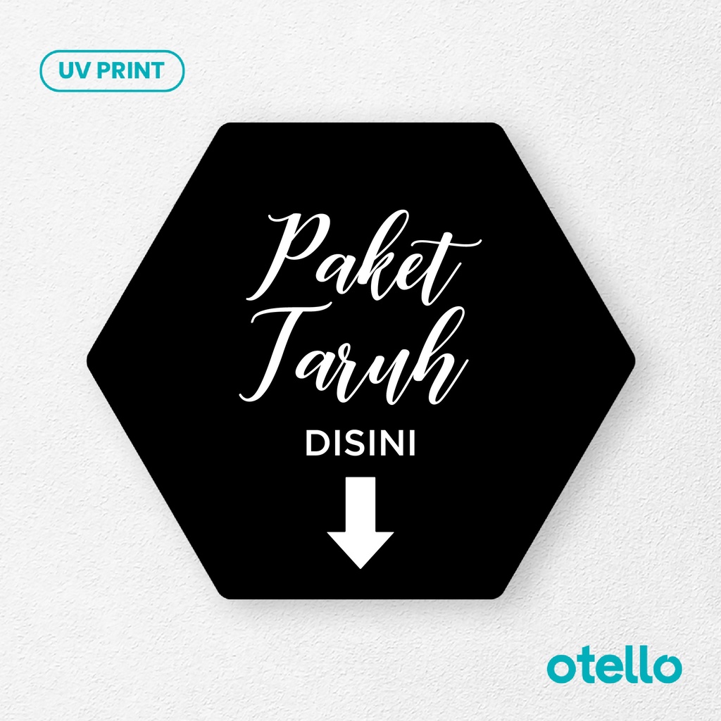 Paket Taruh Disini Signage Board Akrilik Tempel Dinding Papan Acrylic Restoran