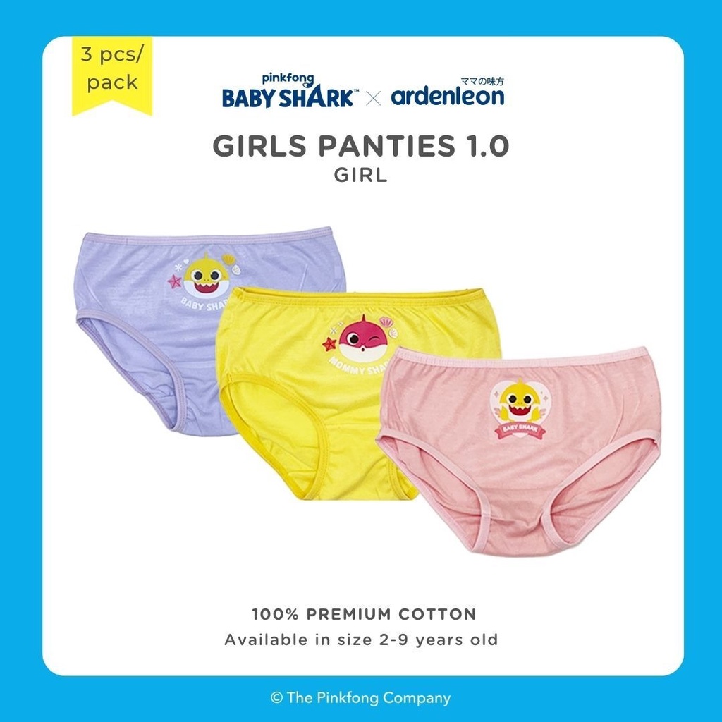 ARDENLEON x Pingfong Baby Shark Girls Panties 1.0