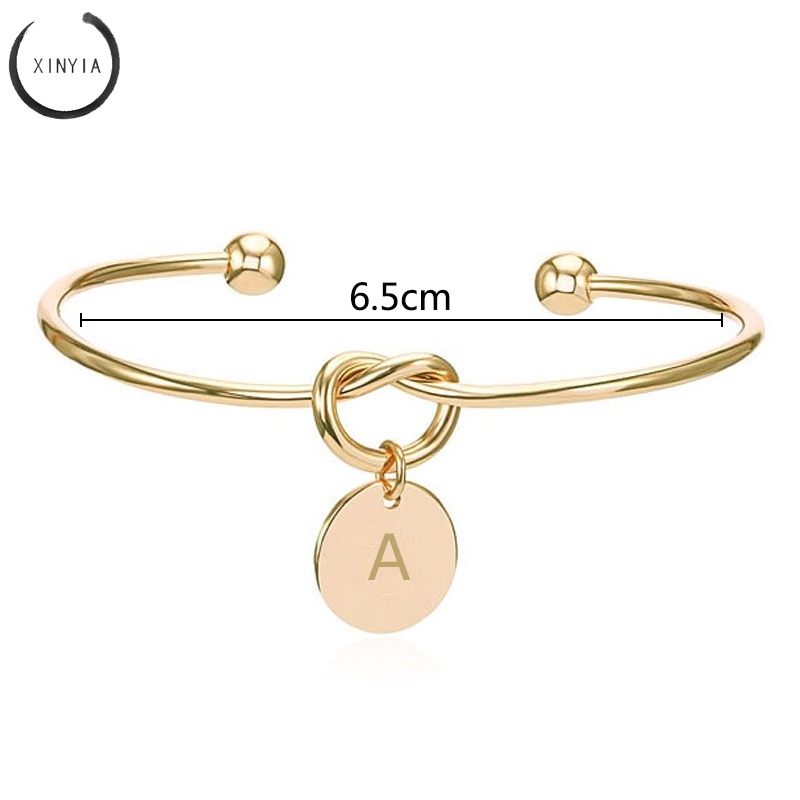 Gold/Silver Gelang 26 Alphabet Gelang Bangel 26 Huruf Fashion Wanita Gelang Murah Batam Import