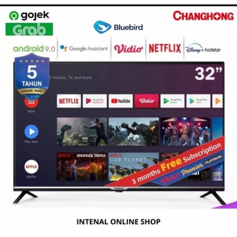 Changhong L32H4 Smart TV 32 Inch Android TV Digital TV Garansi Resmi