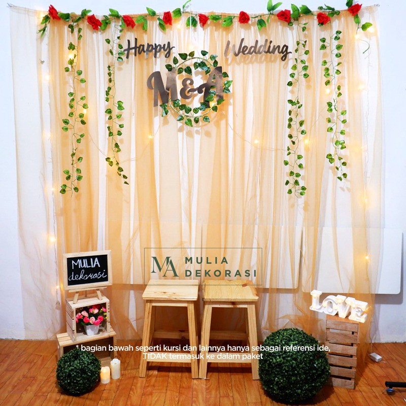 Dekorasi Backdrop Lamaran Nikahan Aqiqah Background Bekdrop Paket Mulia I