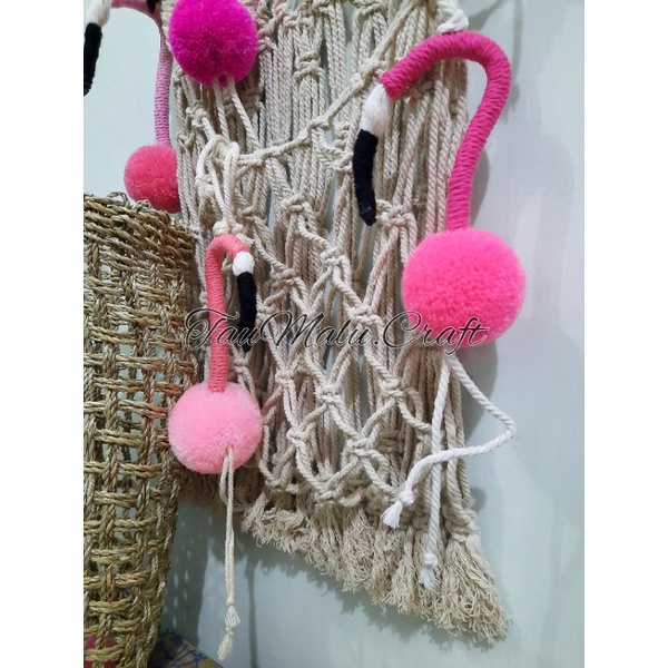 Bagcharm macrame / gantungan tas macrame / gantungan tas pompom / gantungan tas anyam / gantungan ta