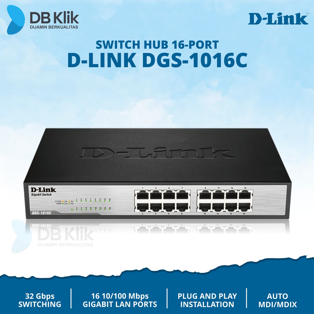 Switch Hub Dlink DGS-1016C 16P 10/100/1000 Metal