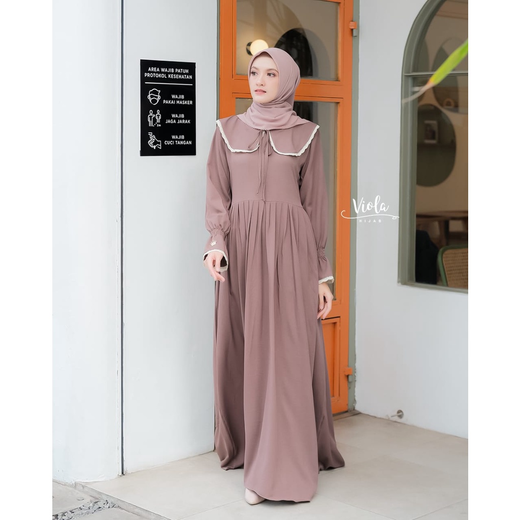 Dress ELNARA ALESYANA long outer model new design terbaru muslimah wanita terkini premium