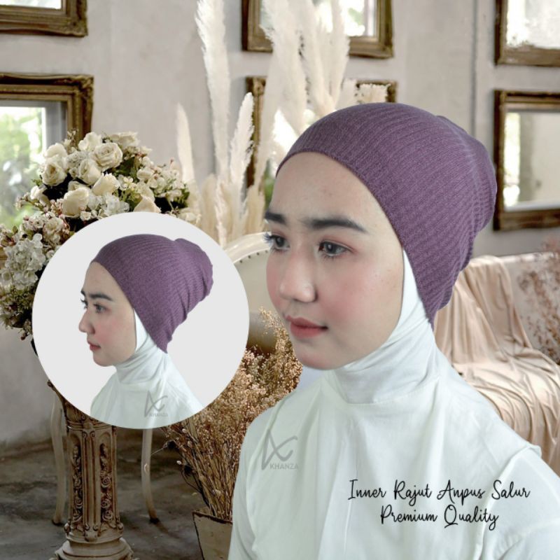 Inner Rajut Anpus salur Premium Ciput knit Anti Pusing Bandana Hijab