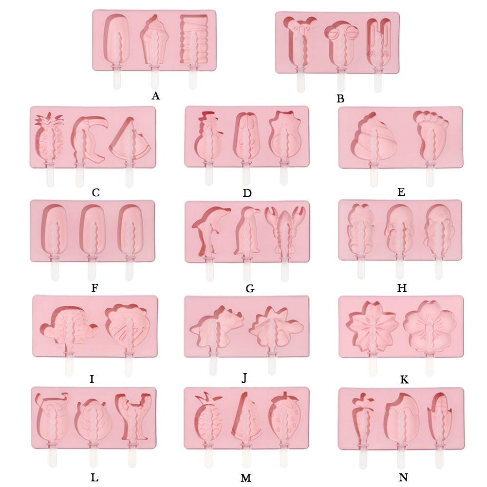 Solighter Cetakan Es Krim Icebox Frozen DIY Silicone Tools Es Loli Dapur Rumah Cetakan Es Pop