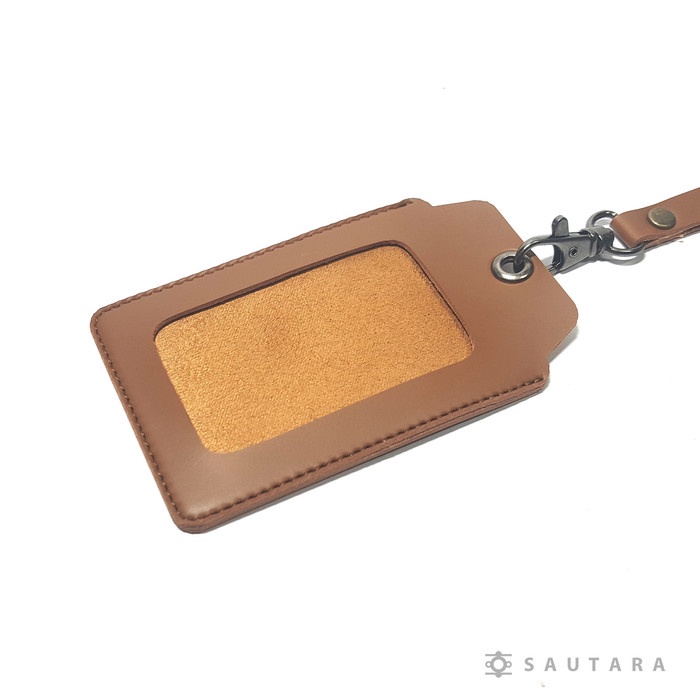 

READY Sautara ID Card Holder Best Quality PU Leather - SATUR BROWN MURAH