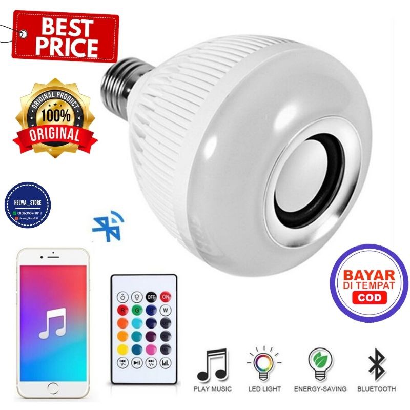 Bola Lampu Warna-Warni + Spiker Bluetooth + Remot Control