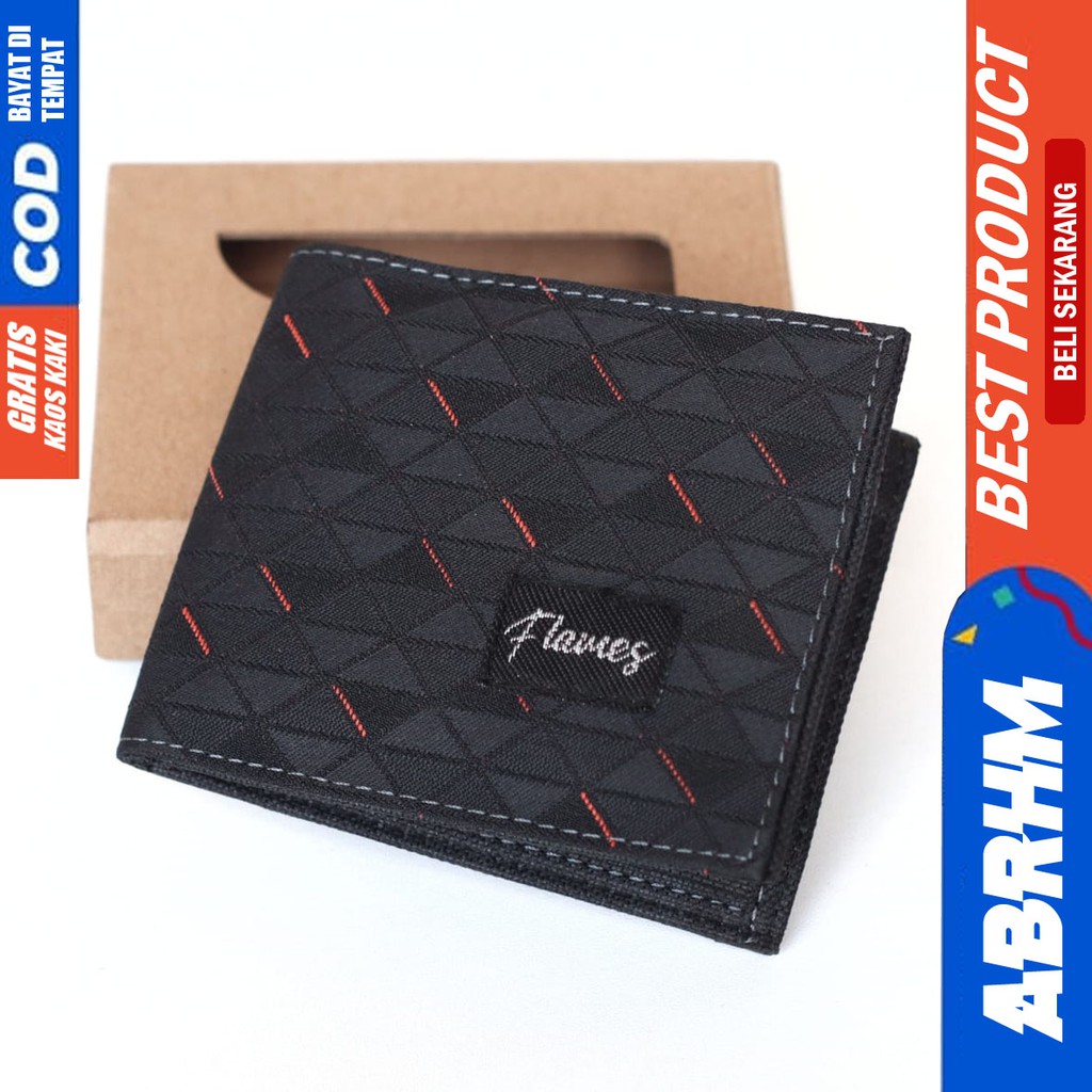 ABRHM x FLMS Fashion Dompet Pria Bahan Kulit Canvas Dompet Murah Terlaris