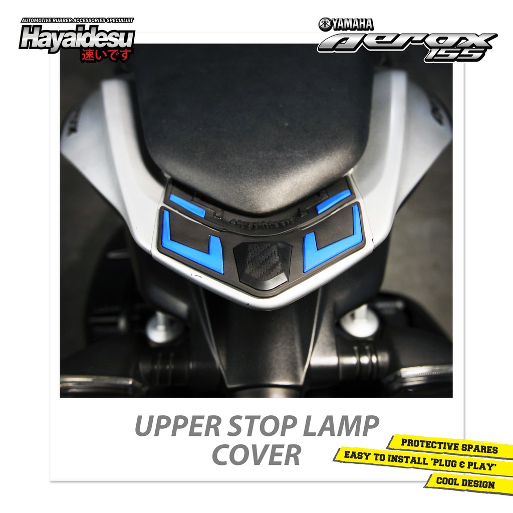 

Hayaidesu Upper Stop Lamp Protector Cover Yamaha Aerox Aksesoris Decal Variasi Carbon Pelindung Body