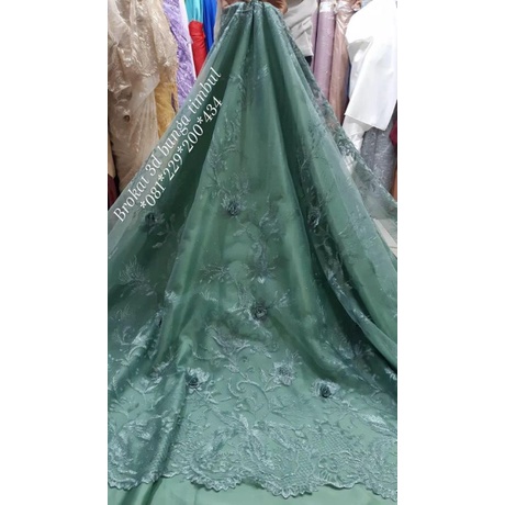 PROMOkain tulle 3d bunga timbul/ bahan tille 3d / kain brokat mutiara