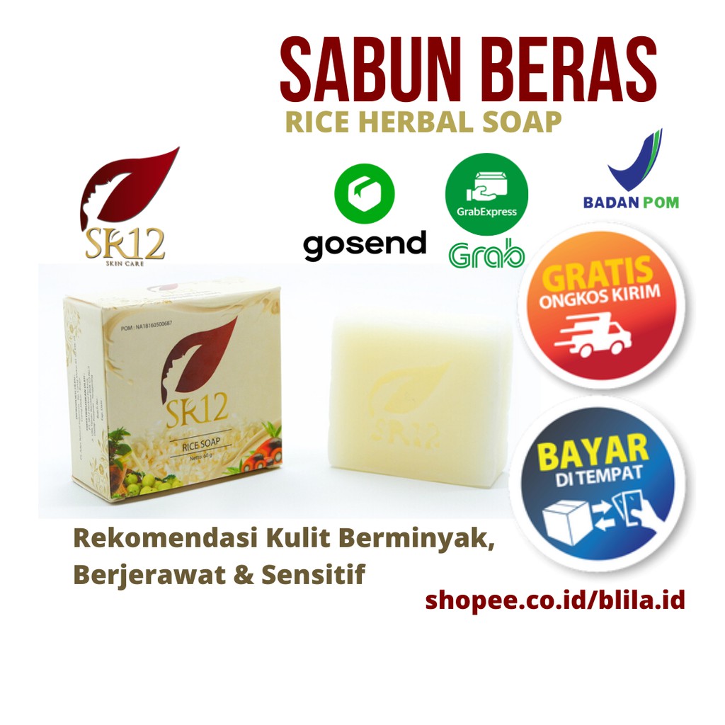 SABUN BERAS HERBAL SR12 RICE HERBAL SOAP Sabun Jerawat Sabun Wajah Berjerawat Berminyak Sensitif