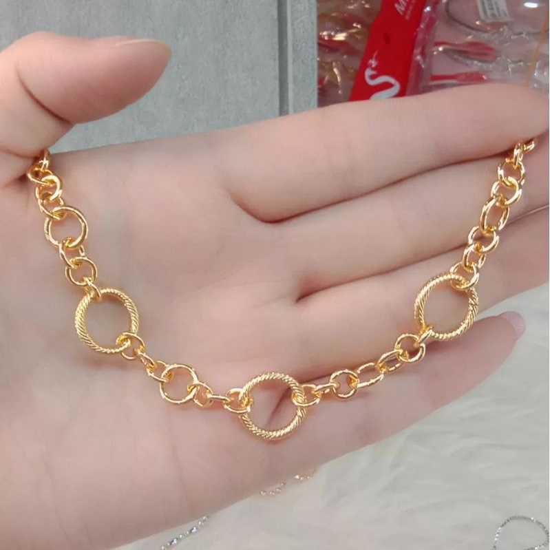 Gelang Titanium Wanita Anti Karat, Anti Alergi, Tahan Lama, Di Jamin REALPICT 100% dan High Quality, Gelang Rantai Wanita Gold