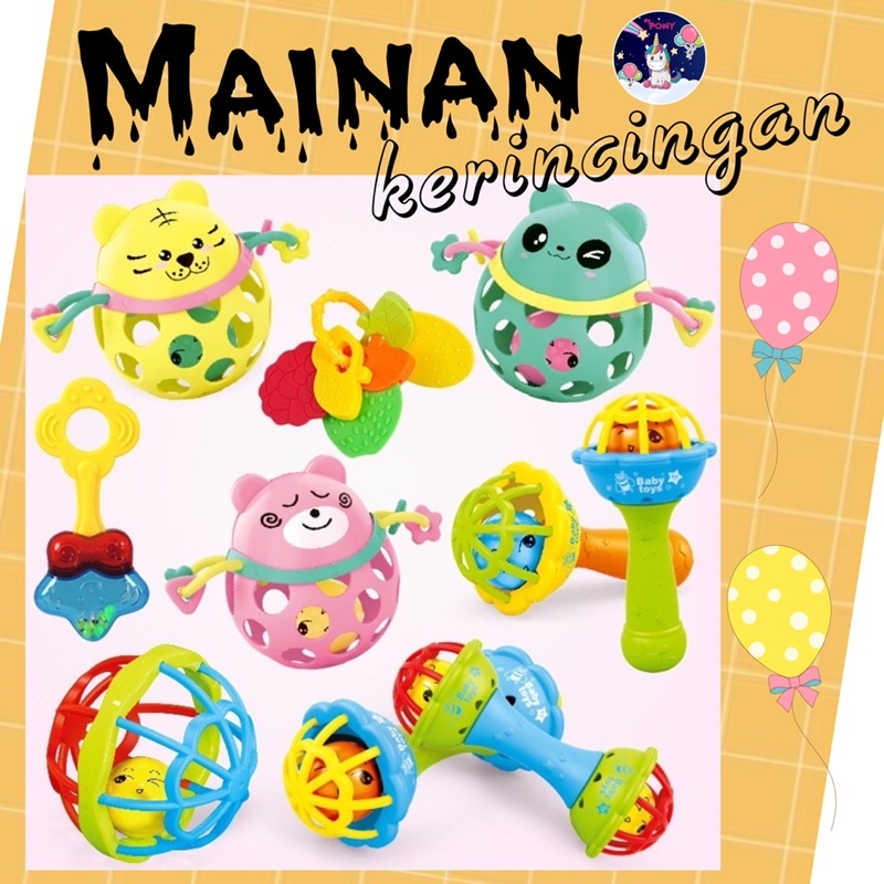 Mainan kerincingan bayi / Mainan gigtan bayi / Mainan bayi