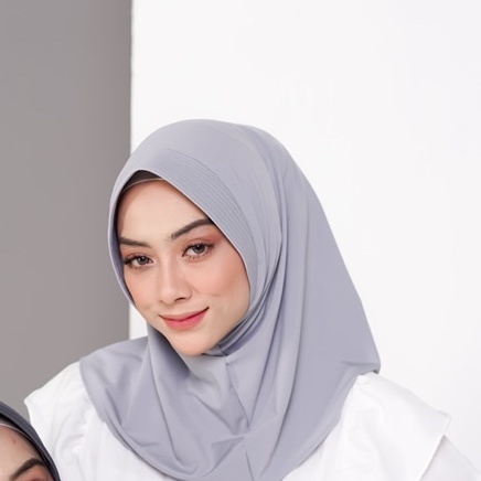 COD Jilbab Sport Hijab Instant Sporty Jilbab Volly Clemira Bergo Sport-ABU MUDA