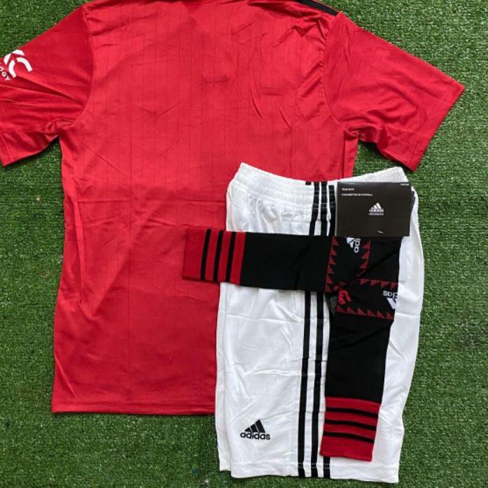Big Sale|SQ34|SETELAN STELAN FULLSET JERSEY CELANA KAOS KAKI MANCHESTER UNITED MU HOME 2022/ 2023 BA