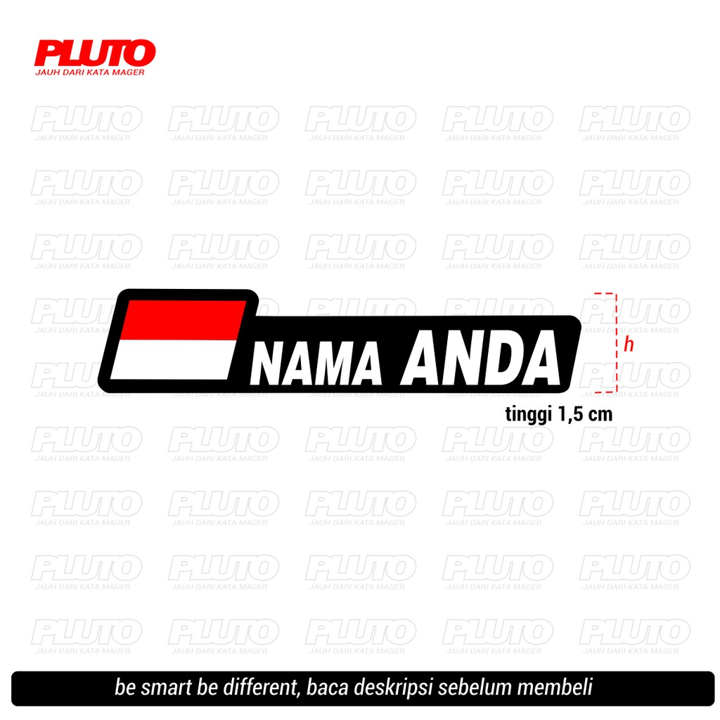 

Stiker Cutting Sticker Custom Nama Sepeda Bendera Indonesia B 15mm