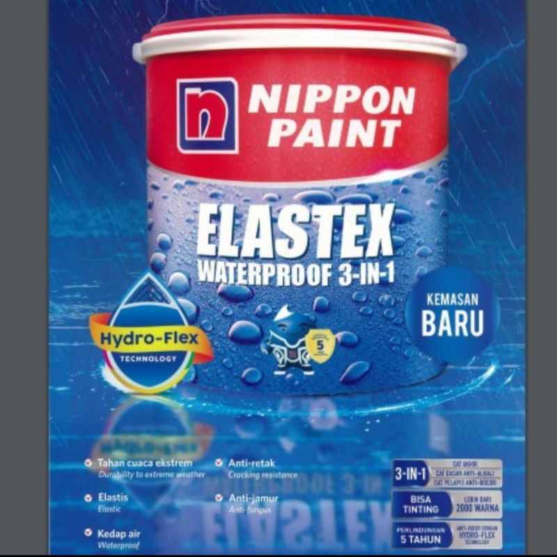 CAT ELASTEX WATERPROOF 3 IN 1 KEMASAN 1KG NO 10 BLACK