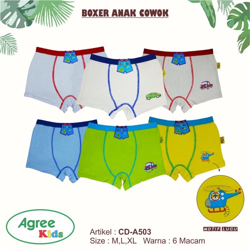 AGREE | Boxer anak cowok Bahan Katun Bambu Super soft A504