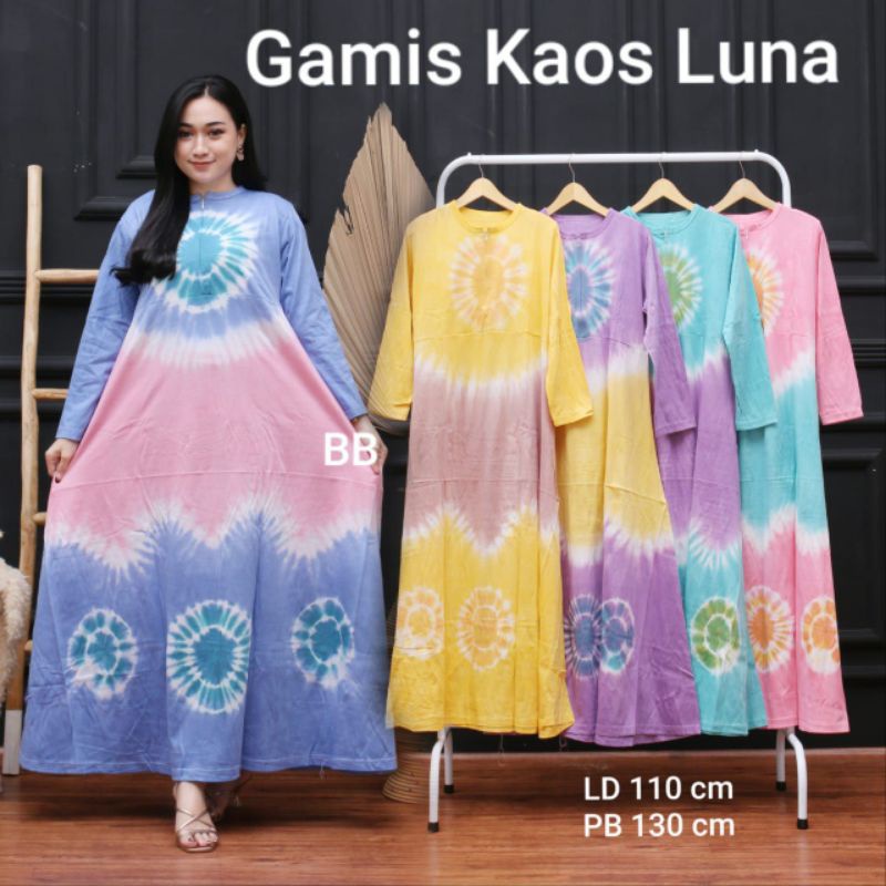 DASTER KAOS JUMBO MOTIF ABSTRAK LENGAN PANJANG RESLETING DEPAN BUSUI TIE DYE JUMPUTAN