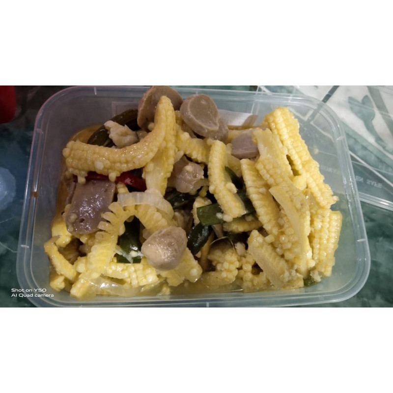 

Oseng jagung muda dan bakso 1000ml