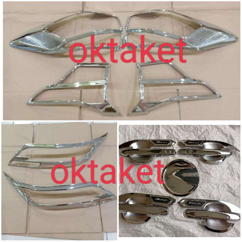 paket lengkap All new Rush Terios 2018 2019 2020 2021 2022 GR Sport Chrome garnish depan belakang outer handle tank cover