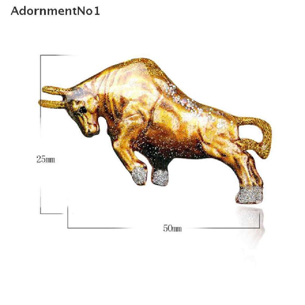 (AdornmentNo1) Bros Pin Enamel Desain Banteng Warna Emas