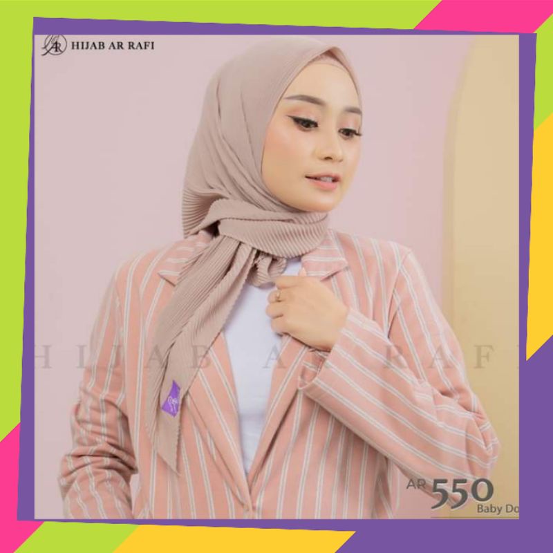 jilbab plisket segi empat plisket bergo murah elegan baby doll arrafi nadera luxury