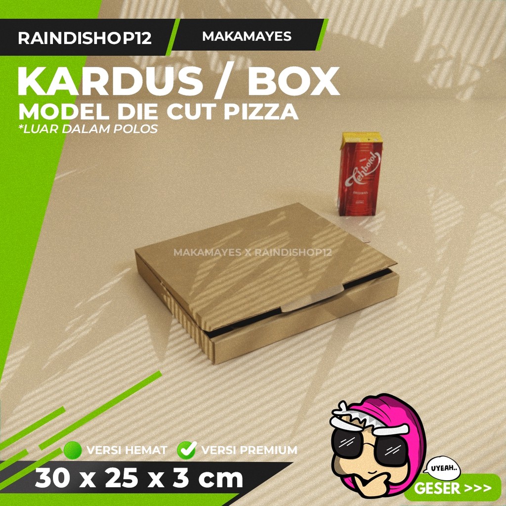 

(MIN 10 PCS) BOX 30 X 25 X 3 CM KARDUS DIE CUT PIZZA KEMASAN PACKAGING KADO