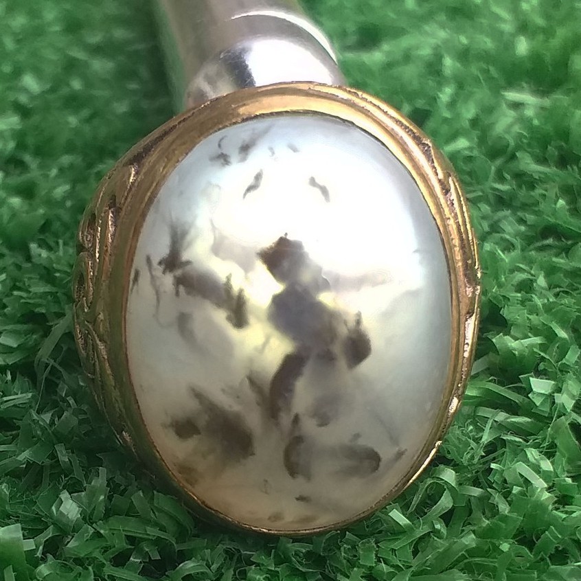 Batu Akik Motif Natural Rumput Suliki Lumut Kristal Ring Tebal Keren
