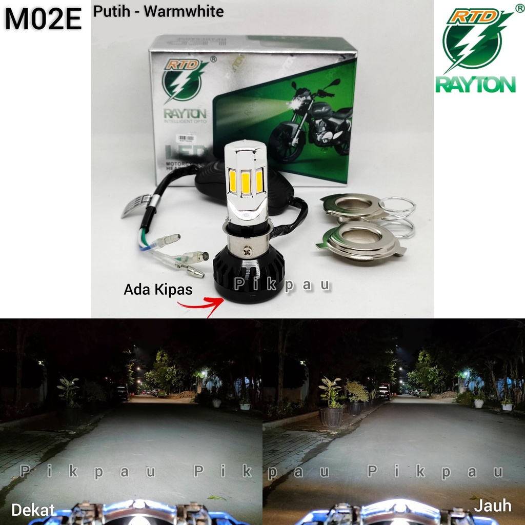 Lampu Utama Original LED 6 Sisi RTD Rayton Grade A H4 H6 HS1 AC DC + Kipas Headlamp High Quality