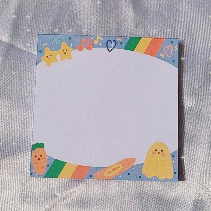 Memo pad by sunbearry.co custom memo pad bts snoppy aesthetic star scrabook-Rainbow star
