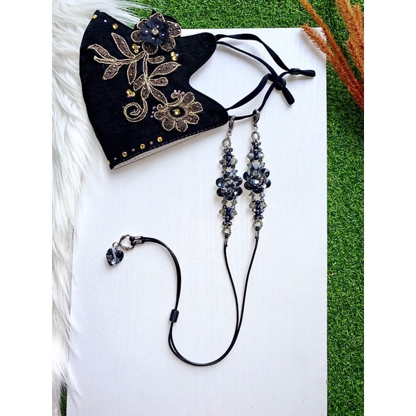 Kalung Konektor Masker Swarovski