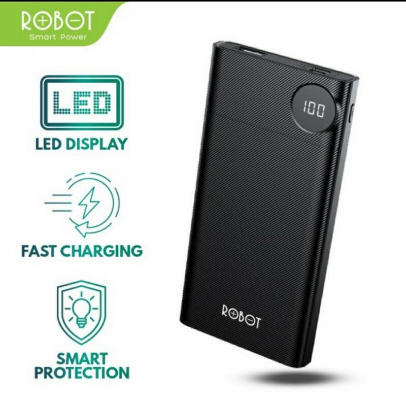 POWERBANK ROBOT 10000MAH RT190 DUAL INPUT TYPE & MICRO LED DISPLAY - BC