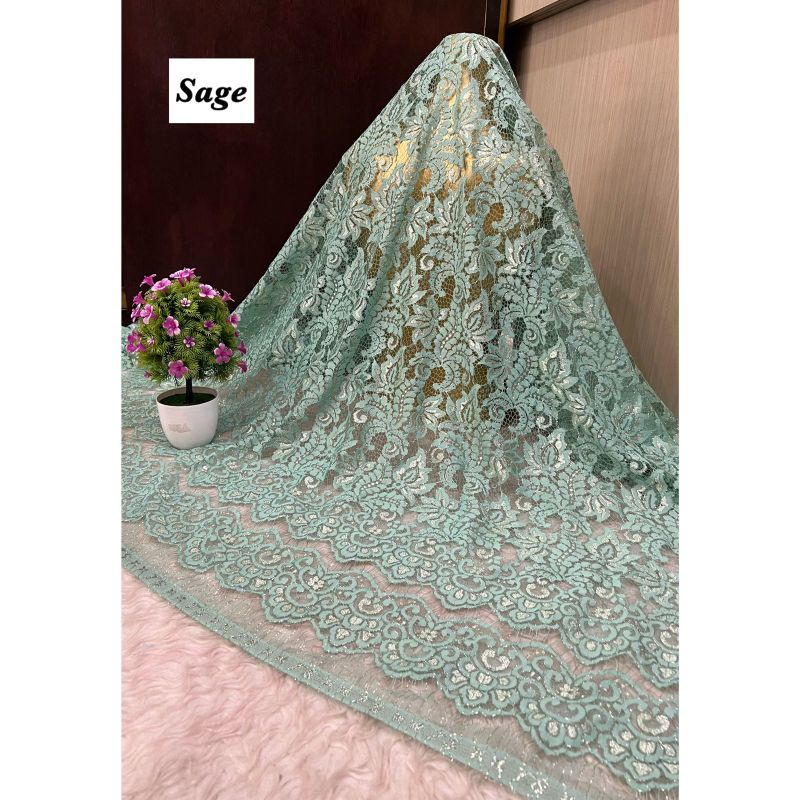 BROKAT METALIK LAMINATE TS (TIRTA SARI) ORIGINALUKURAN 2 KEBAYA(2,6 x 1,5 Meter)Grade B Rijek Halus 