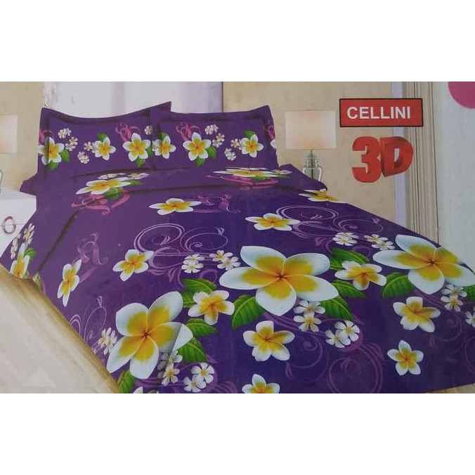 Sepre Bonita Mitif, Sprei Bonita Cellini No.1 King 180 Seprai Bunga Kamboja Kuning Putih ,Bahan