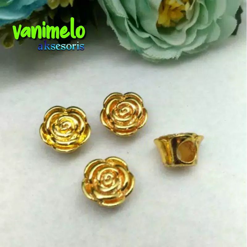 TERBARU Charm Xuping Bunga Mawar Emas Charm Xuping Gelang Tali Kawat