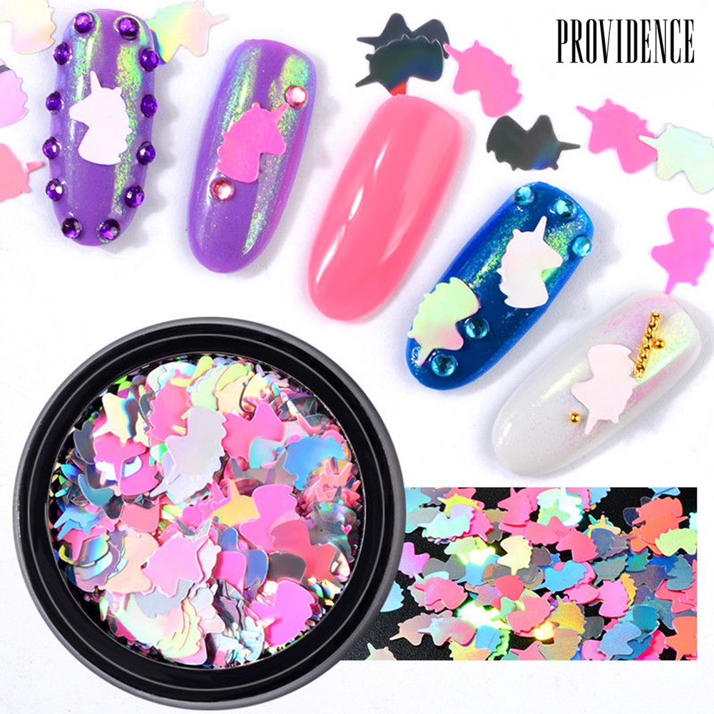 Providence Fancy Nail Art Sequins Rainbow Stickers 3D Colorful Manicure Decoration