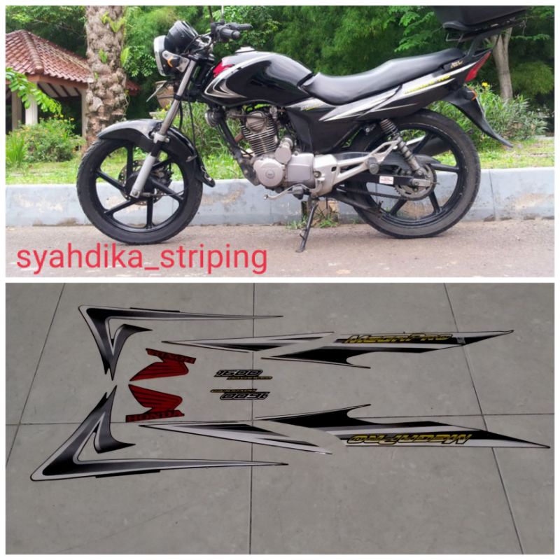 STICKER STRIPING LIS BODY HONDA MEGAPRO MEGA PRO PRIMUS 2006-2007 HITAM
