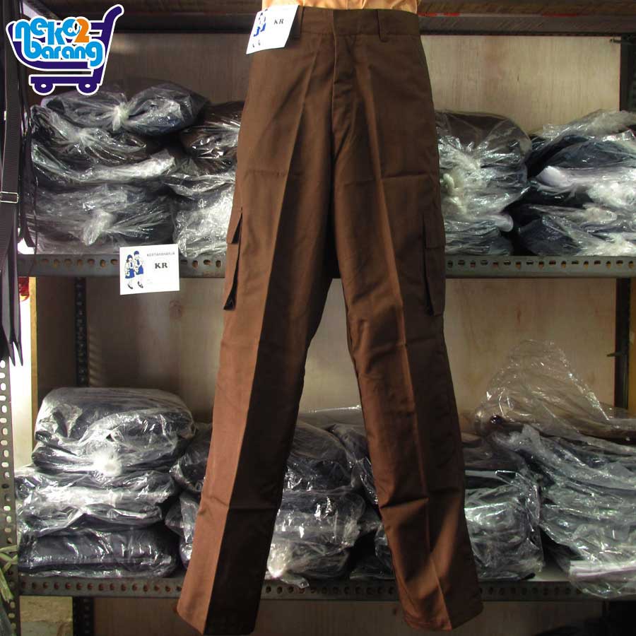  Celana  Panjang  Coklat PDL Seragam Pramuka SMP SMA  