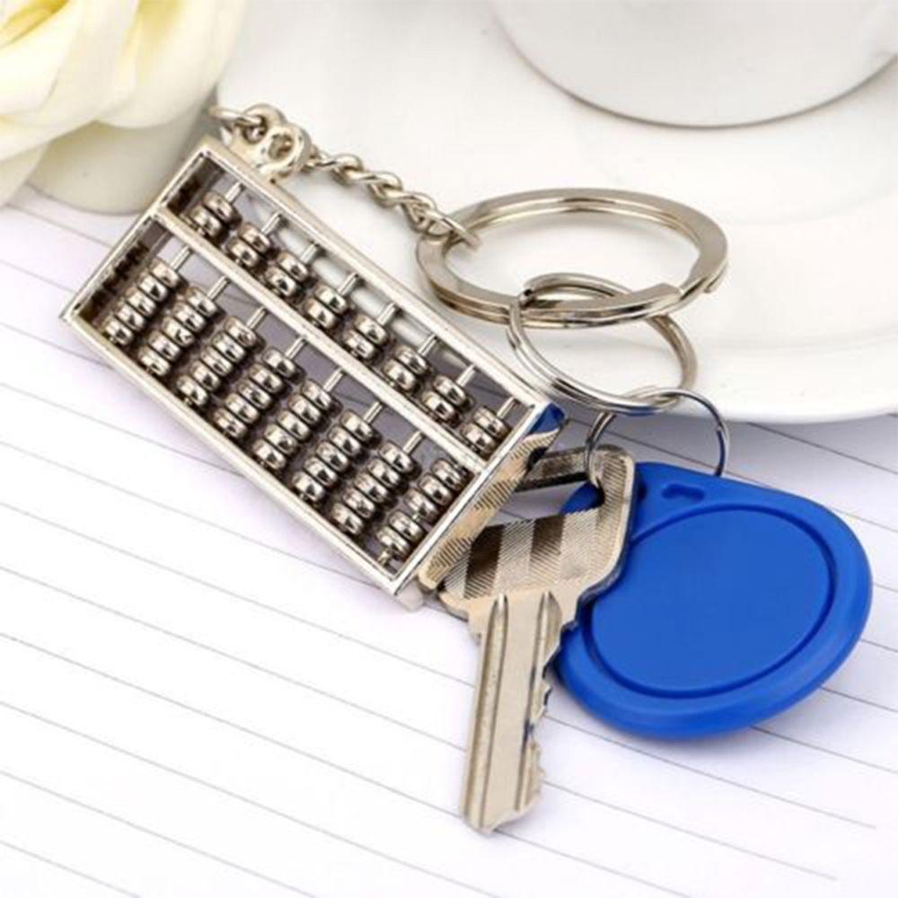 QUINTON Keyring 3D Stylish Lovely Simulation Calculator Tool Model 8baris Tergantung Logam Sempoa Hadiah