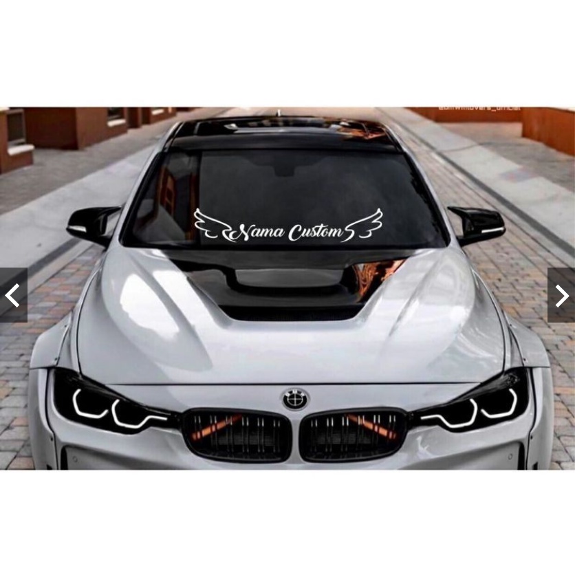 stiker mobil kaca depan custom nama
