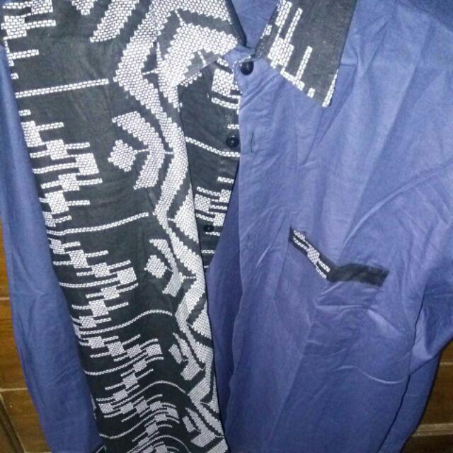 Bswart Batik Hrb026 Kenongo Kemeja Batik Kombinasi Katun Asta+prada